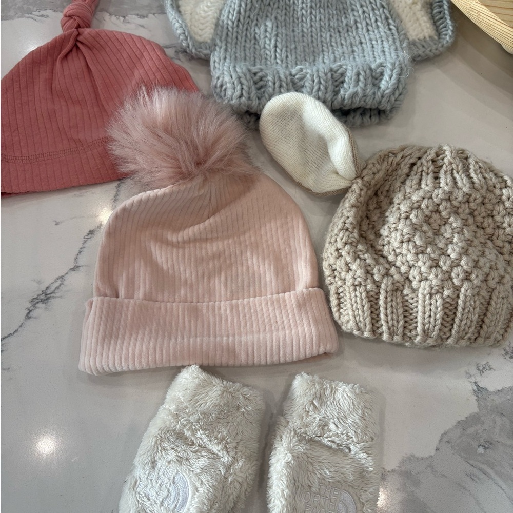 The North Face Mitten and 4 Baby Hats
